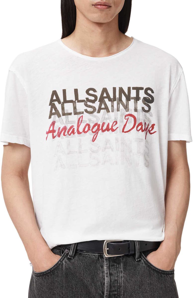 AllSaints Graphite Graphic T-Shirt, Alternate, color, Optic White