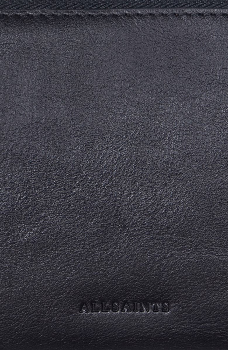 AllSaints Leather Belt Bag, Alternate, color, Black / Antique Nickel