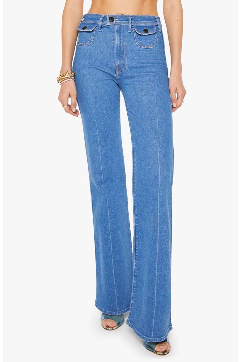 The Pocketbook Hustler Roller Patch Pocket Flare Leg Jeans, Main, color, THIS IS JUST MY DAY JOB