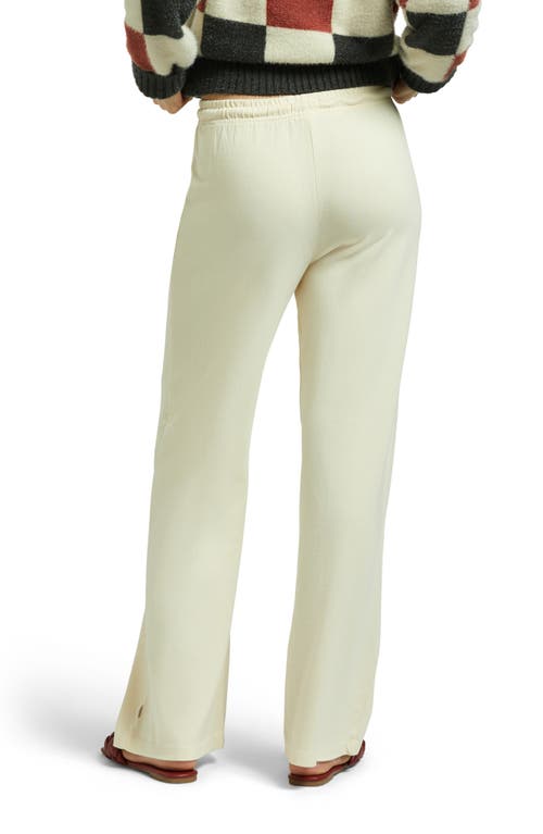 Brixton Carefree Organic Cotton Wide Leg Lounge Pants In White Smoke