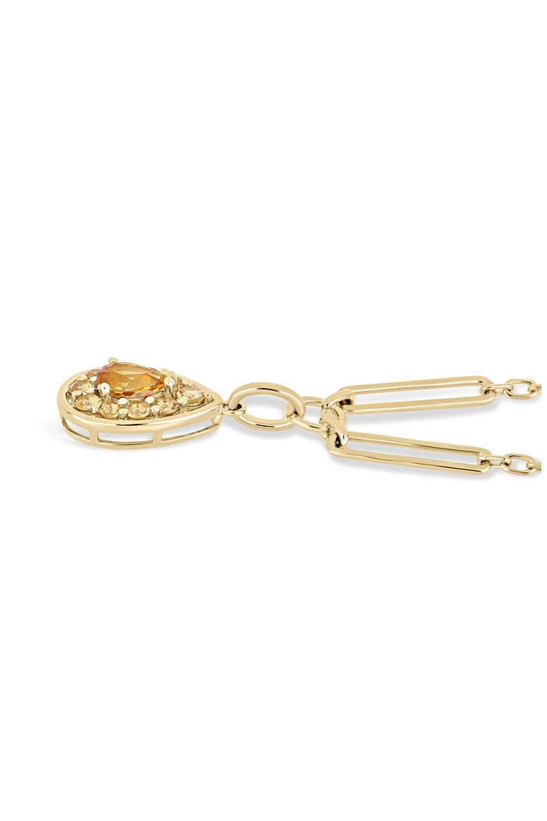14k Gold Citrine Pendant Necklace, Alternate, color, 14KY