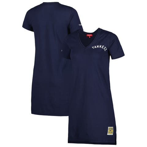 Women's Mitchell & Ness  Navy New York Yankees Cooperstown Collection V-Neck Dress