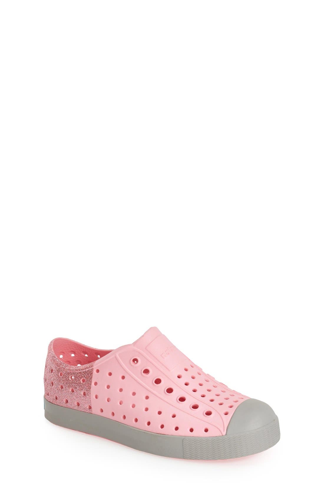 Shoes 'Jefferson' Perforated Slip-On, Main, color, PRINCESS PINK/ GREY/ GLITTER