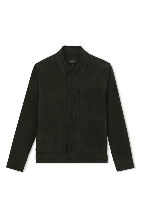 Reiss Devonshire Suede Worker Jacket In Green