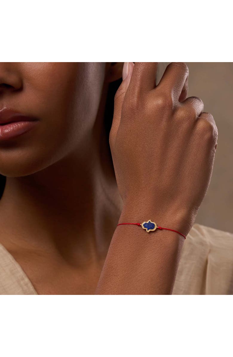 Karma and Luck Soul's Gratitude Hamsa Lapis Lazuli Red String Bracelet, Alternate, color, Red/Blue