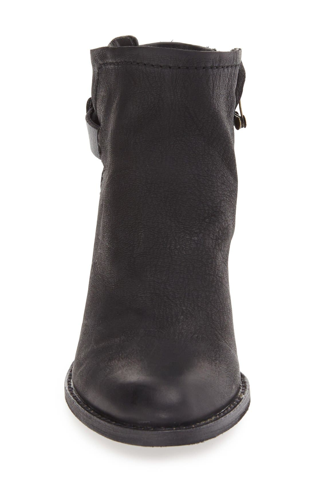 'Joplin' Heel Strap Bootie, Alternate, color, BLACK LEATHER
