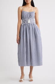 Julia Jordan Stripe Seersucker Dress