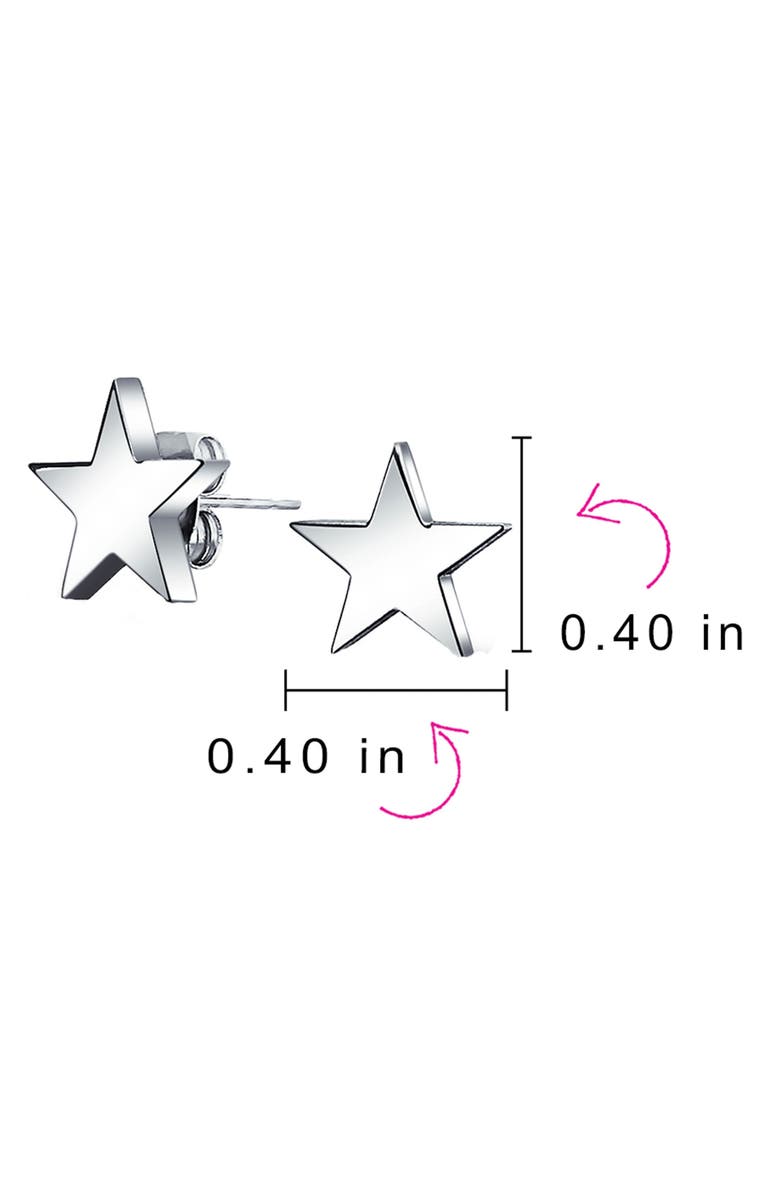 BLING JEWELRY Stainless Steel Star Stud Earrings, Alternate, color,
