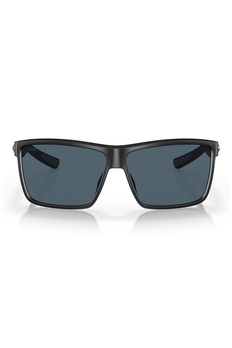 Rinconcito 60mm Square Polarized Sunglasses, Main, color, 11 MATTE BLACK / GRAY 580P