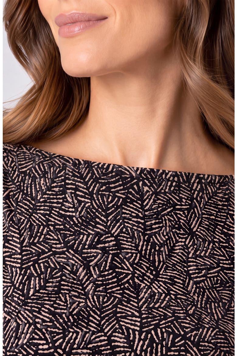 Print Knit Boat Neck Top, Alternate, color, TAN/ BLK MULTI