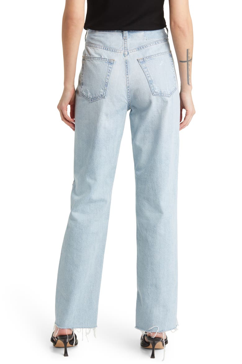 Clove Rework High Waist Raw Edge Relaxed Straight Leg Jeans, Alternate, color, BLINDSIDED