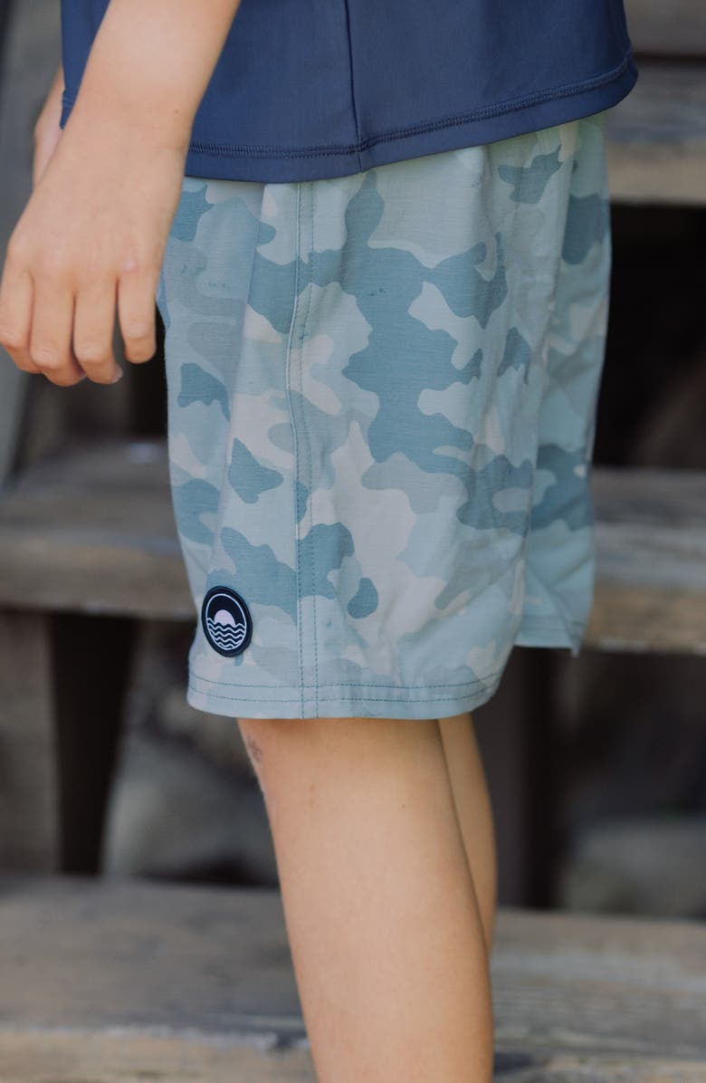 Feather 4 Arrow Kids' Camo Long Board Shorts, Alternate, color, Camo