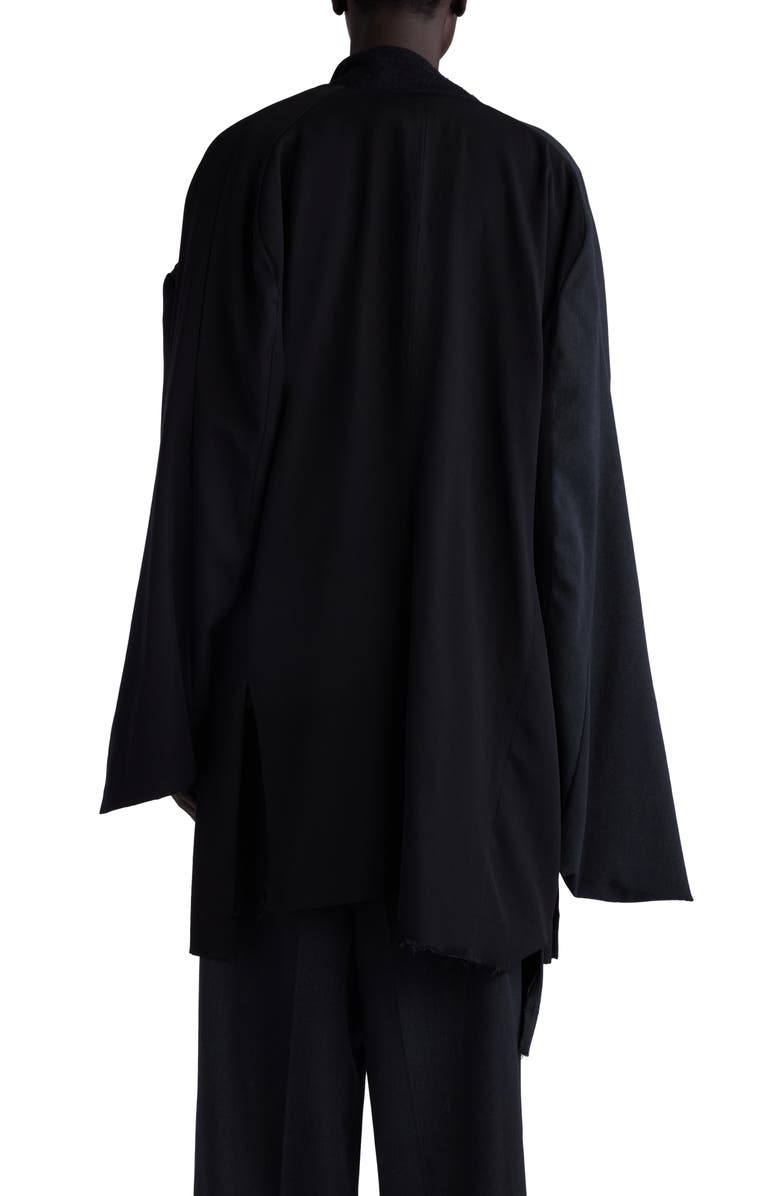 Balenciaga Double Sleeve Oversize Virgin Wool Blazer, Alternate, color,