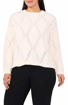 Halogen® High-Low Crewneck Sweater
