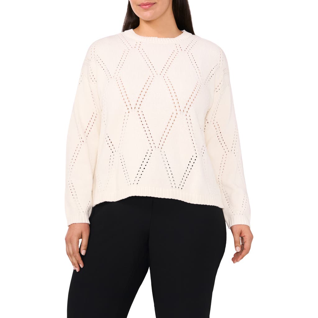 Halogen ® High-low Crewneck Sweater In White
