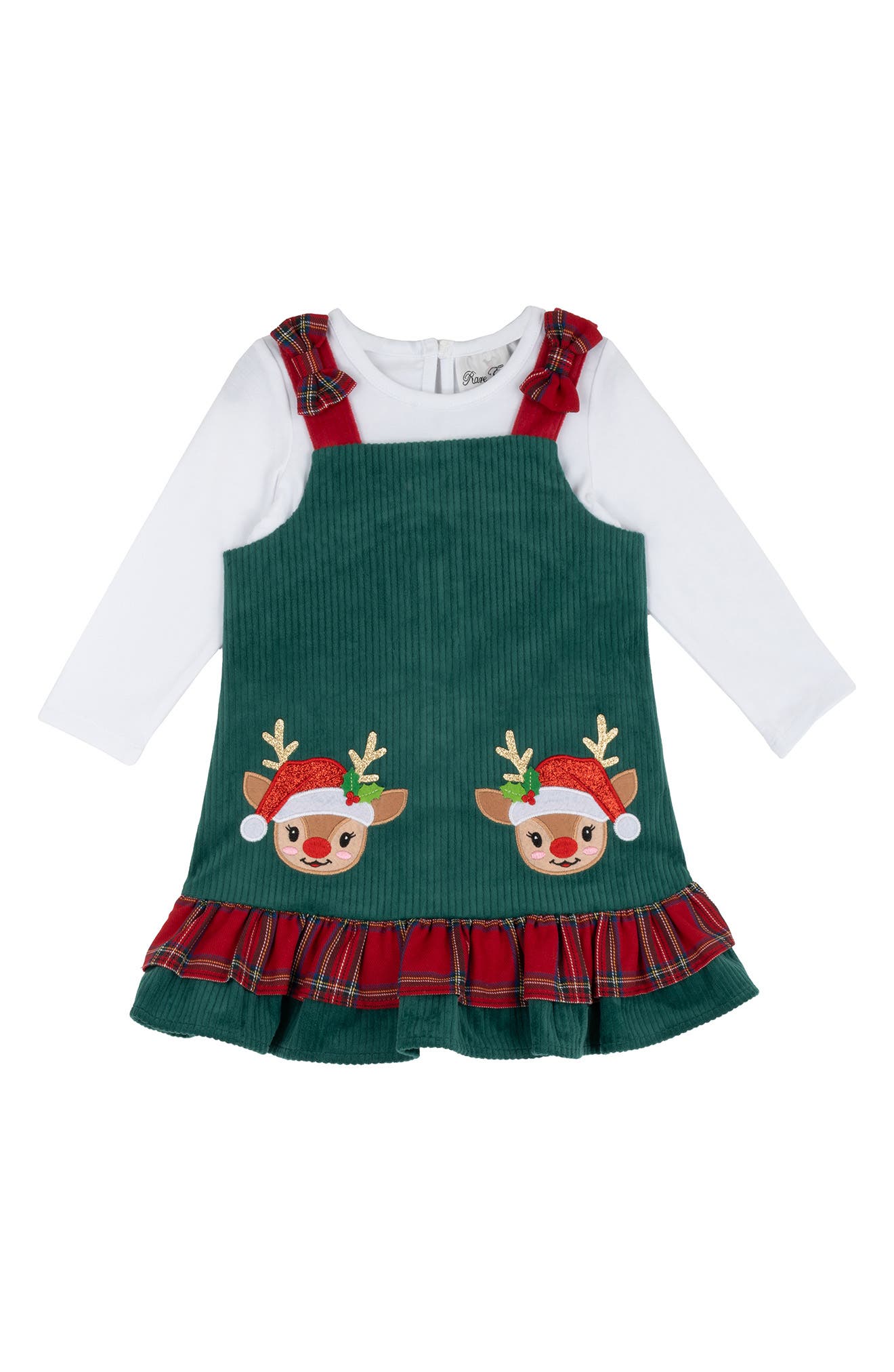 Kids' Reindeer Corduroy Jumper & Tee Set