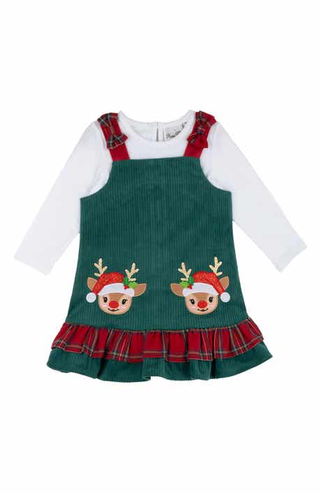 Kids' Reindeer Corduroy Jumper & Tee Set