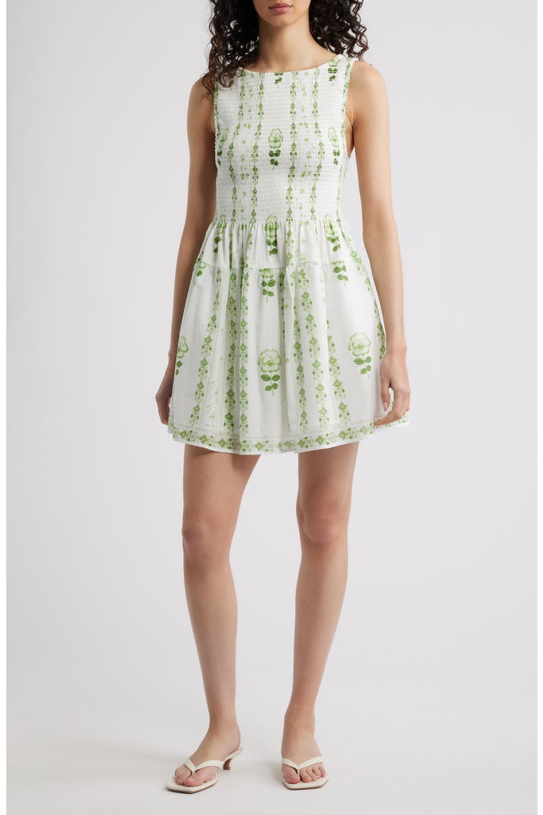 The Cosima Nap® Minidress, Main, color, ARCADIA BORDER WHITE/GREEN