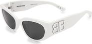 Balenciaga 55mm Mirrored Round Sunglasses