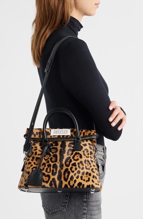 Maison Margiela Mini 5ac Leopard Print Genuine Calf Hair Tote In Multi