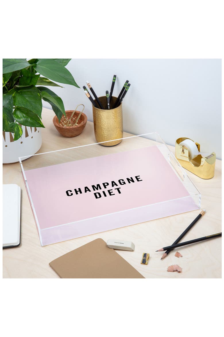 Champagne Diet Acrylic Tray, Alternate, color, BLACK