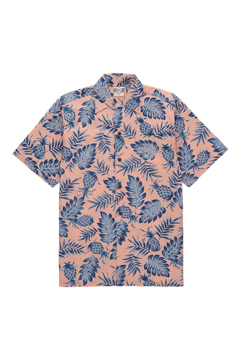 Pineapple Print Shirt, Main, color, Coral