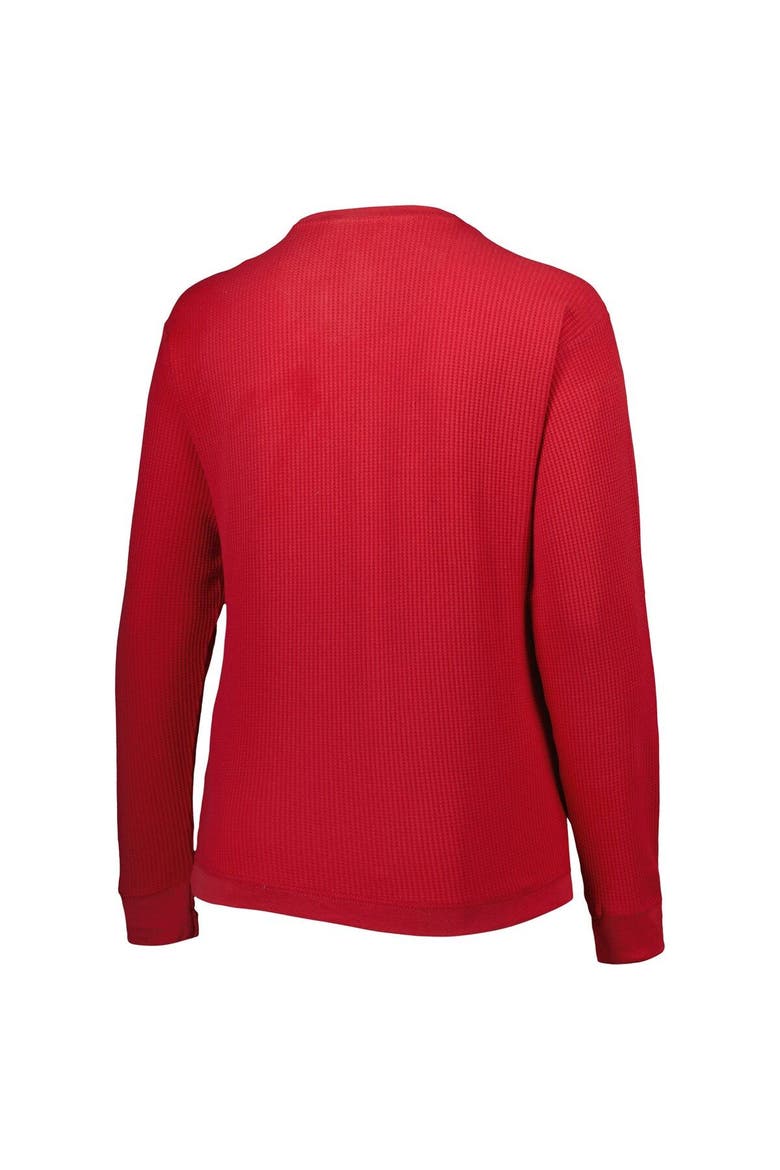 Women's Pressbox Crimson Alabama Crimson Tide Surf Plus Size Southlawn Waffle-Knit Thermal Tri-Blend Long Sleeve T-Shirt, Alternate, color, Crimson