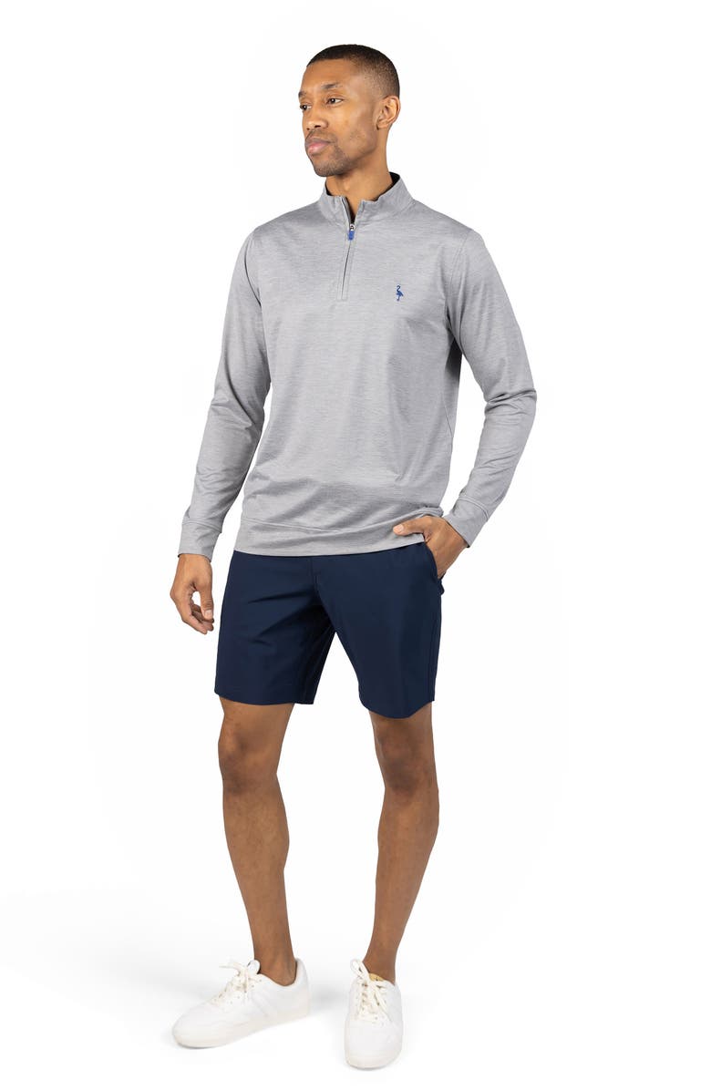 TailorByrd Mélange Mesh Performance Quarter Zip Pullover, Alternate, color, Pebble Grey