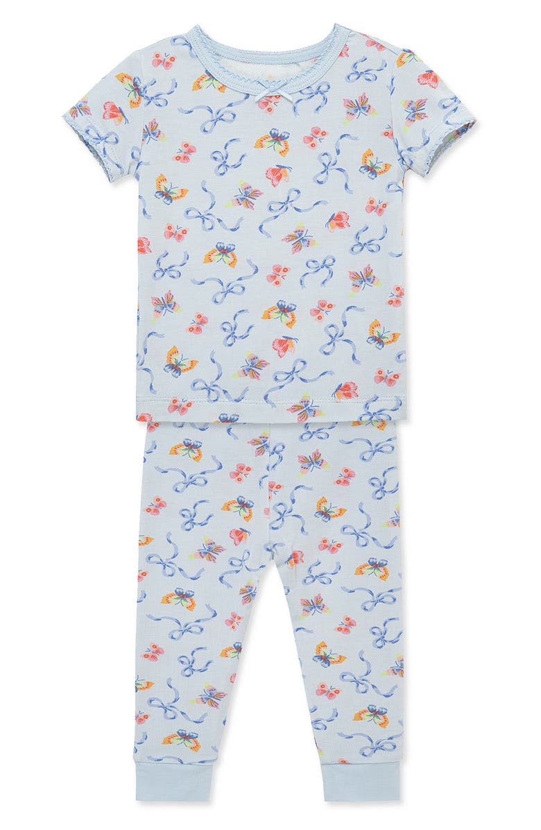 Little Me 2-Pack Bows Stretch Viscose Pajamas Set, Alternate, color, 
