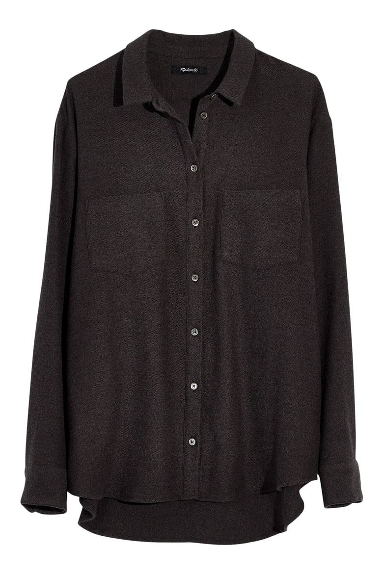 Flannel Sunday Shirt, Main, color, CHARCOAL GREY