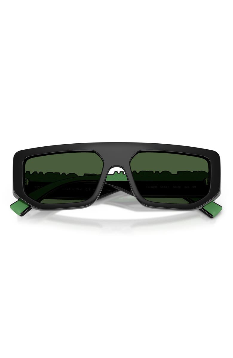 Dolce&Gabbana 56mm Rectangular Sunglasses, Alternate, color, Black / Dark Green
