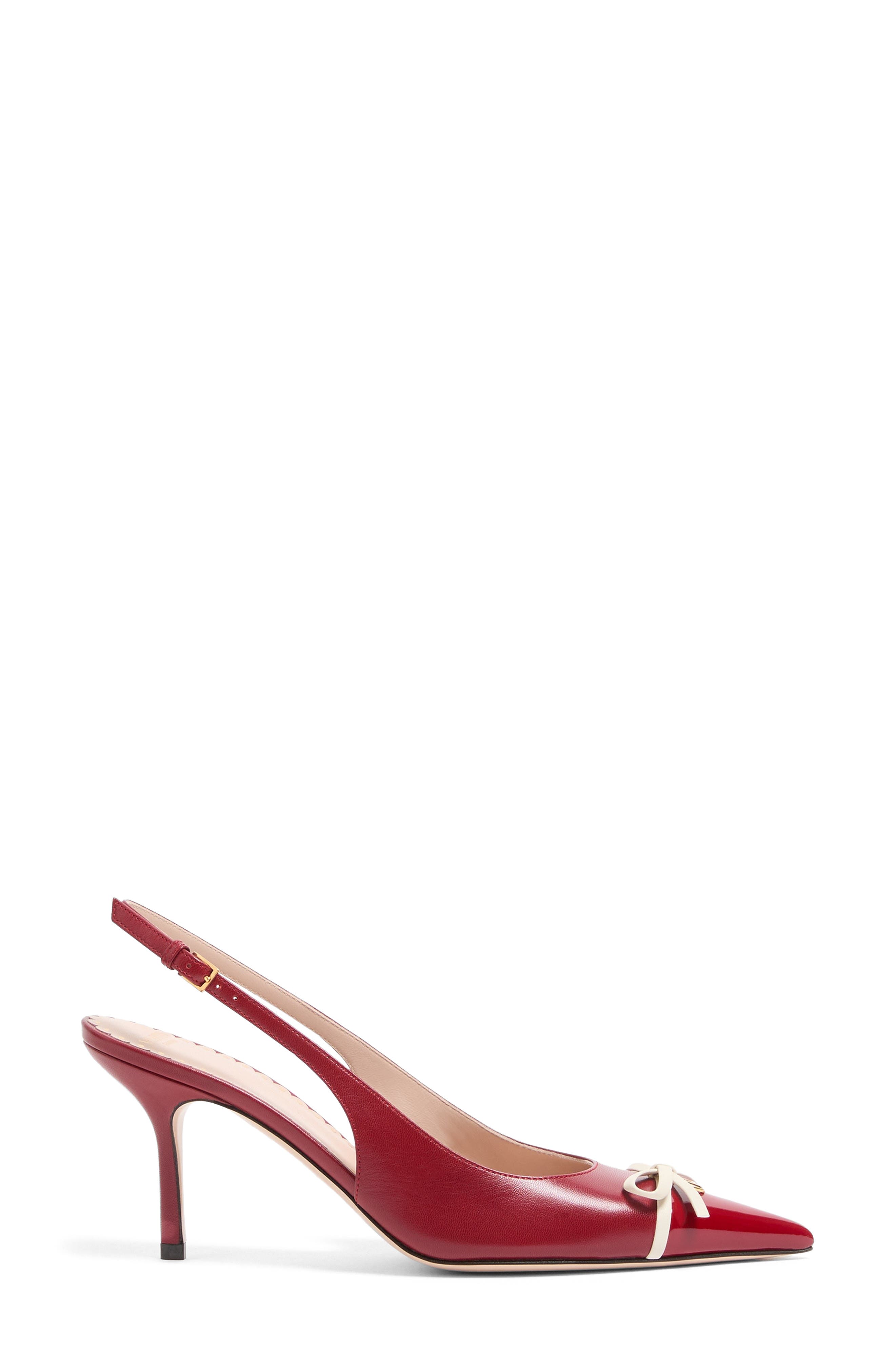 Bepointy Pointed Toe Slingback Pump, Alternate, color, RED/ IVORY