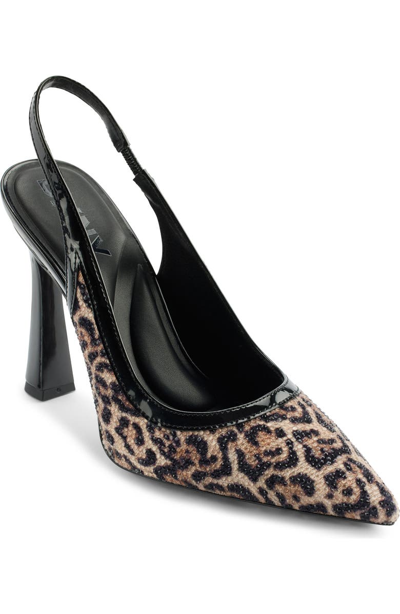 DKNY Cinette Slingback Pointed Toe Pump, Main, color, Natural/Black