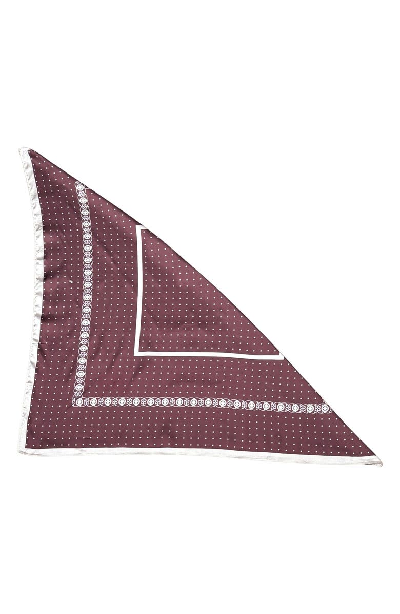 MARCUS ADLER Geometric Print Satin Scarf, Alternate, color, Brown