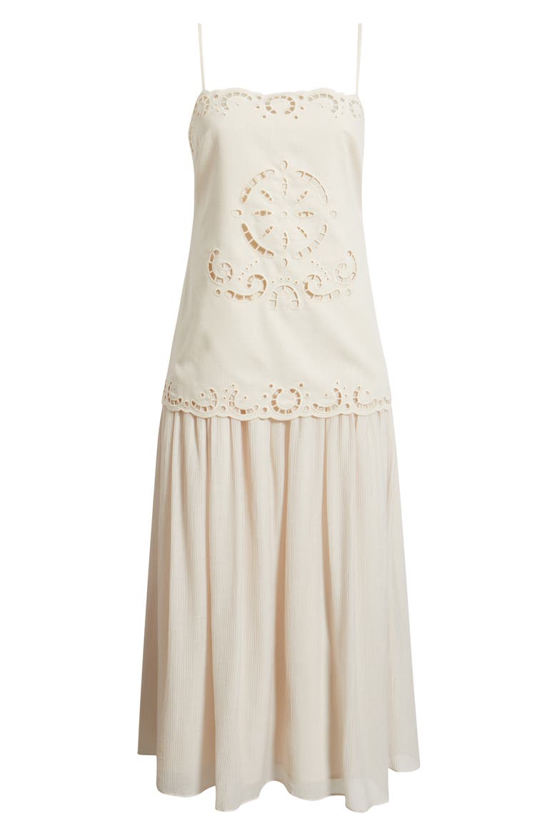 Eyelet Embroidery A-Line Dress, Alternate, color, CREAM
