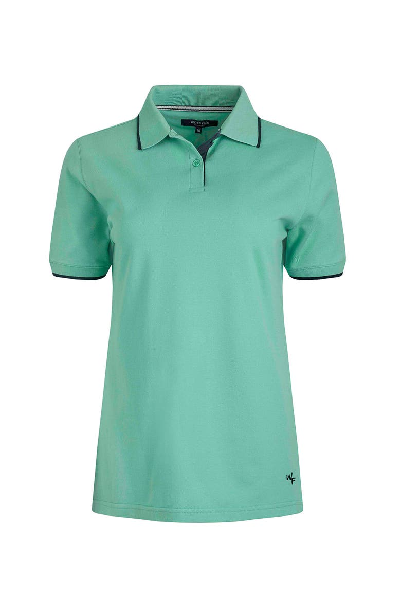 Weird Fish Pammie Pique Polo Shirt, Alternate, color, Aqua Marine