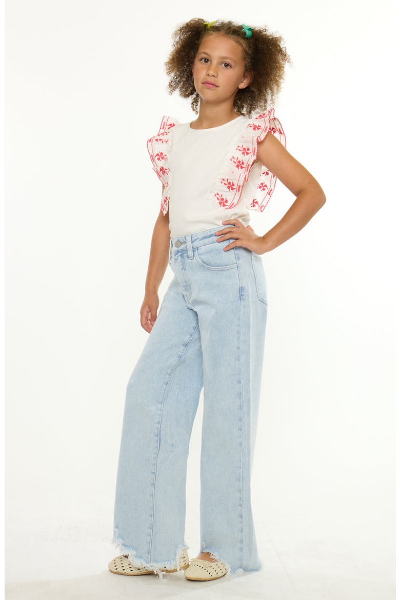 Zendaya High Rise Wide Leg Jeans, Alternate, color, Light Wash