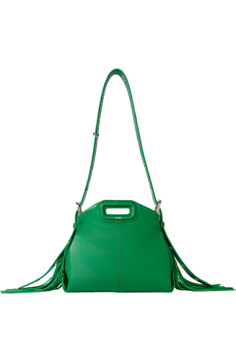 maje Plain leather mini Miss M bag, Main, color, Green