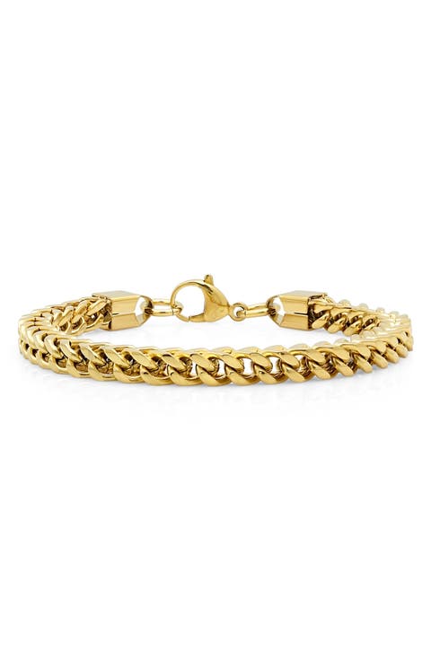 Men's 18K Gold Plate Curb Chain Bracelet