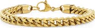 HMY JEWELRY Men's 18K Gold Plate Curb Chain Bracelet