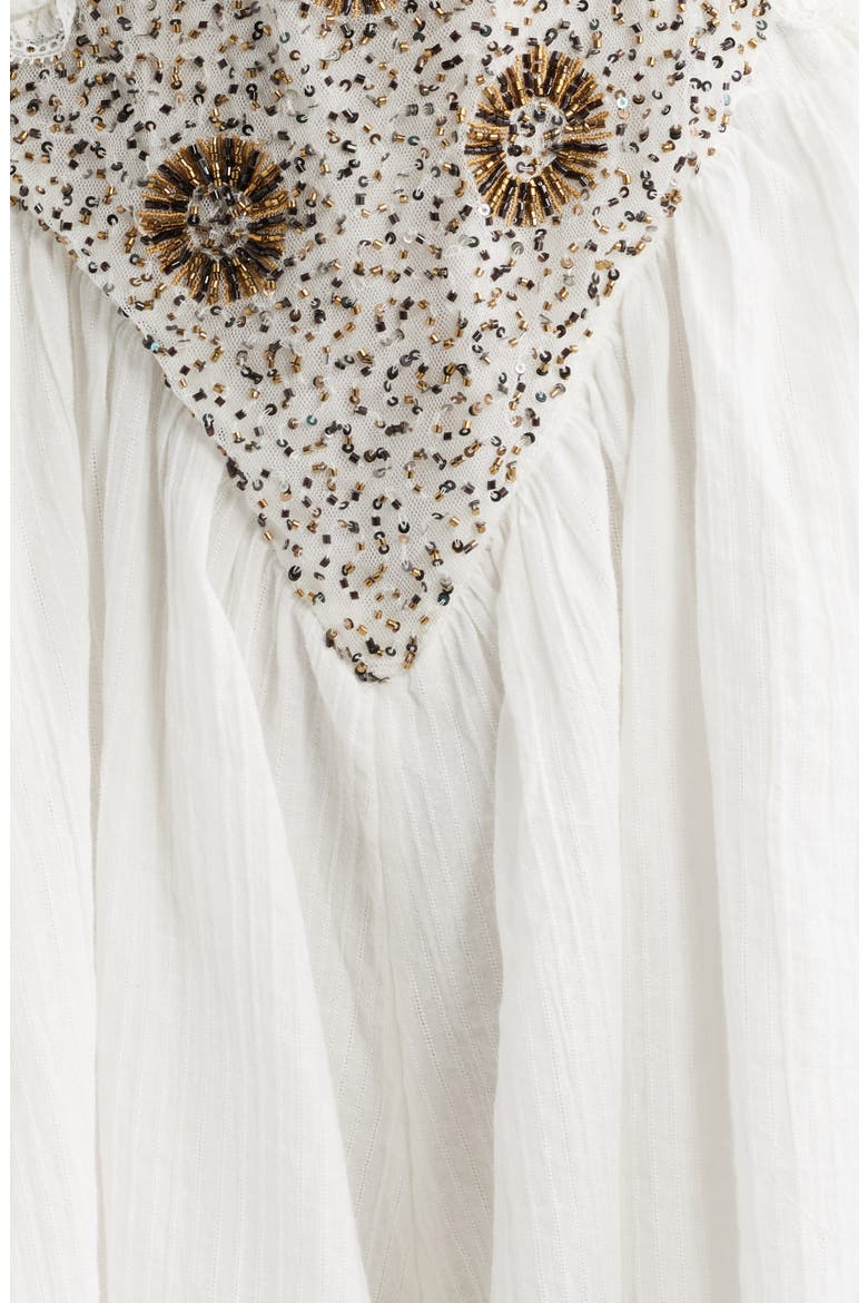 Enchanted Beaded Cotton Gauze Romper, Alternate, color, IVORY COMBO