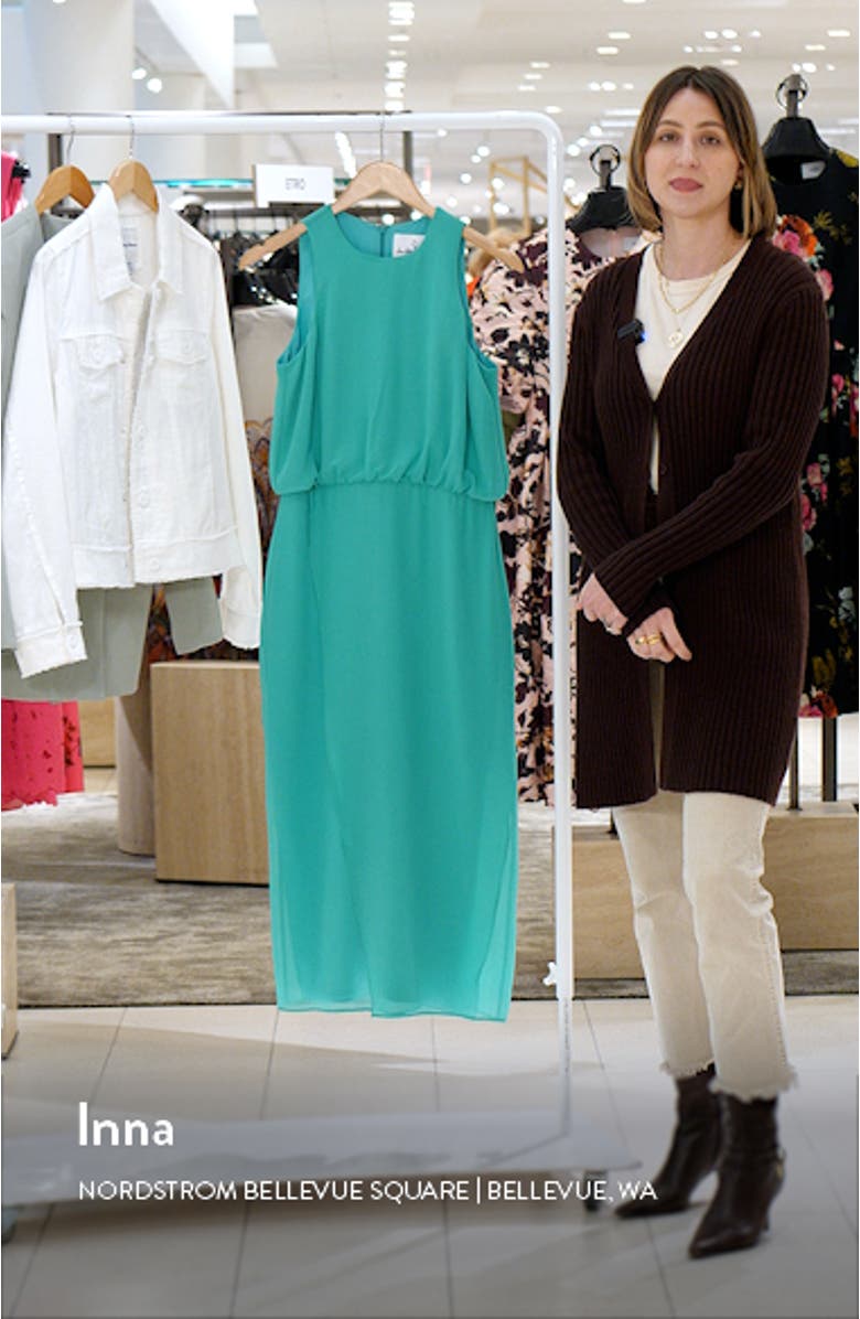 Blouson Bodice Midi Dress, sales video thumbnail