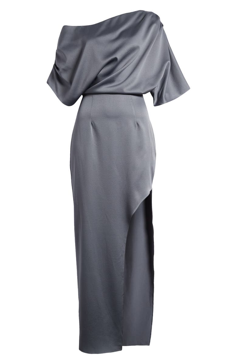 Elliatt Andrea One-Shoulder Satin Gown, Alternate, color, 