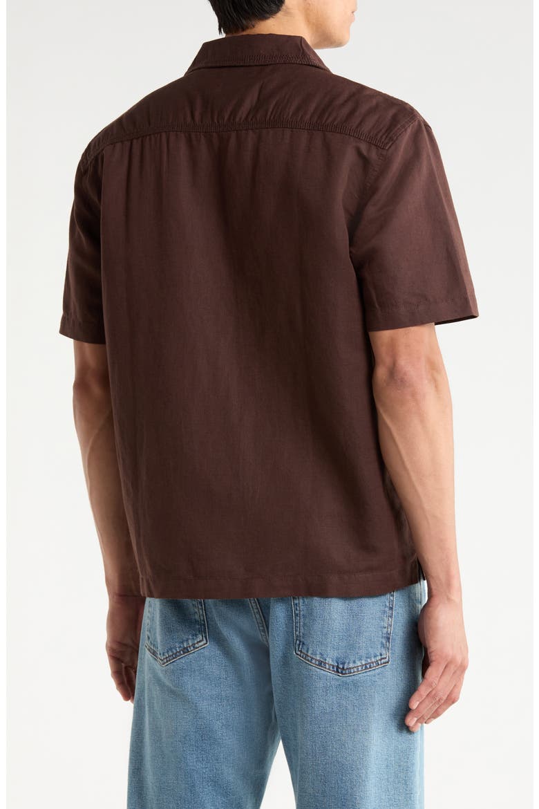 Foster Linen & Cotton Camp Shirt, Alternate, color, OAK BARREL