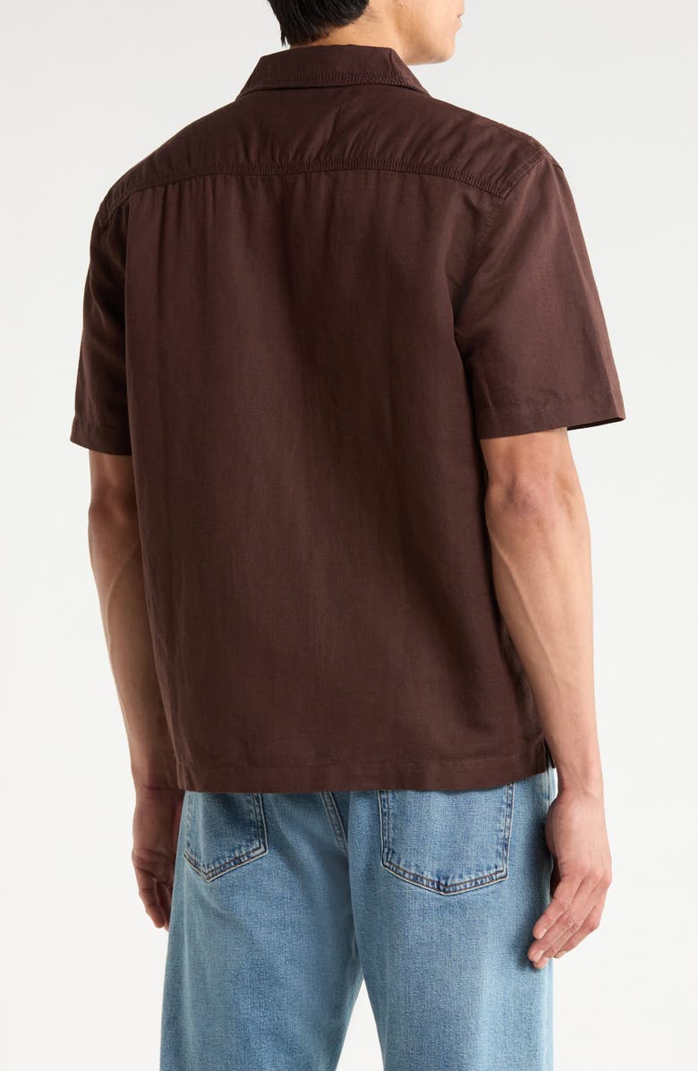 AG Foster Linen & Cotton Camp Shirt, Alternate, color, Oak Barrel