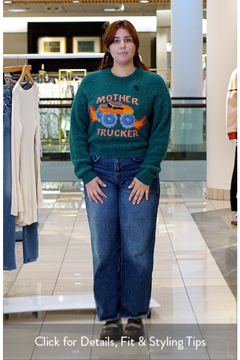 Trucker Alpaca Blend Graphic Crewneck Sweater video