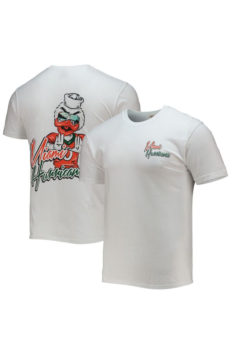 IMAGE ONE Men's White Miami Hurricanes Mascot Bandana T-Shirt, Main, color, White