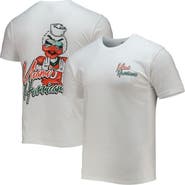 IMAGE ONE Men's White Miami Hurricanes Mascot Bandana T-Shirt