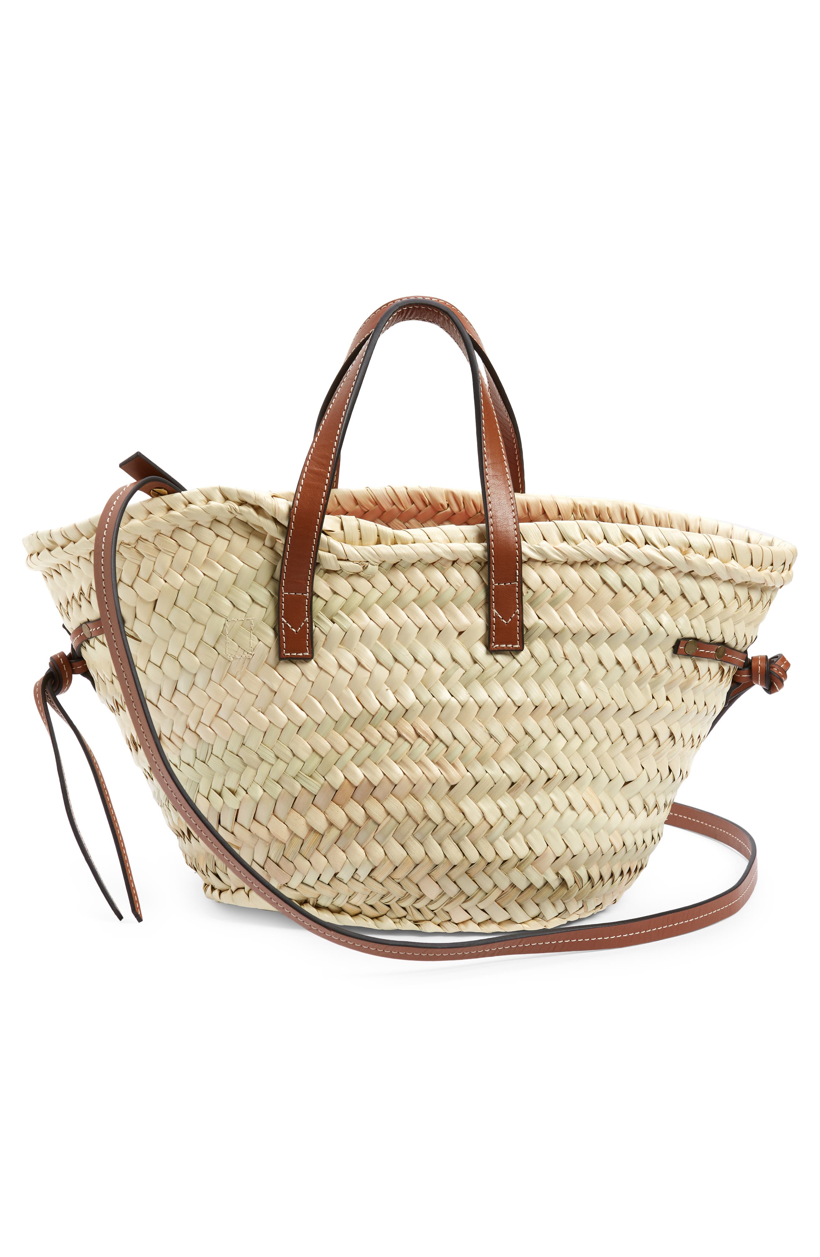 Mini Cadix Woven Straw Tote, Alternate, color, NATURAL/ COGNAC