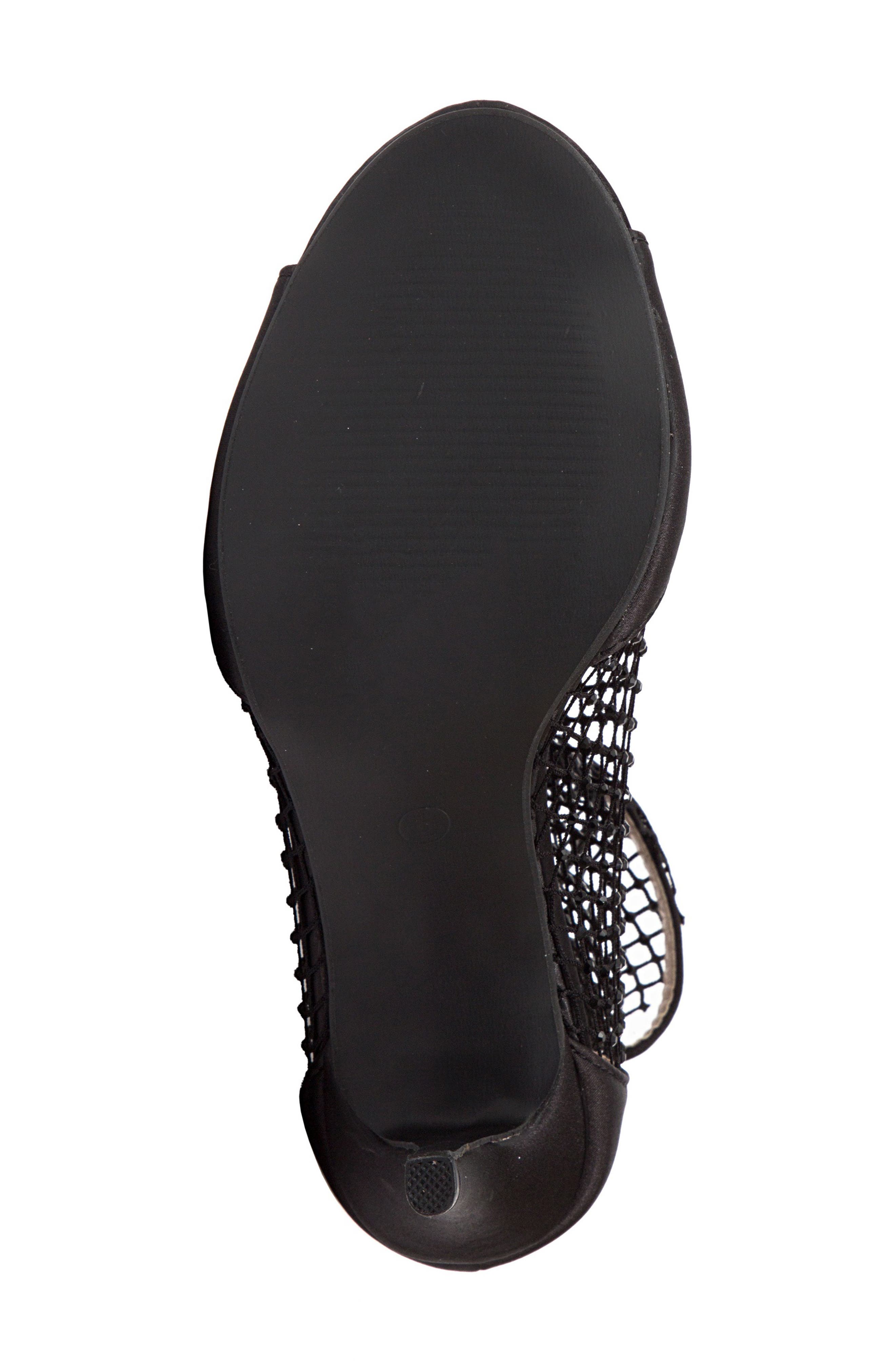 LADY COUTURE Ariana Mesh Heel Sandal, Alternate, color, Black